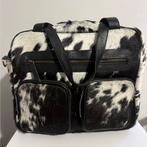 Cow fur hair calf leather satchel Brand New